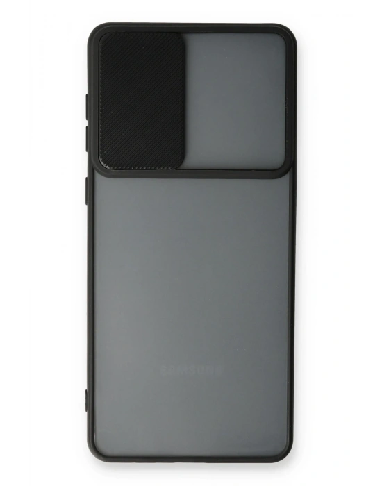 Newface Samsung Galaxy A73 5G Kılıf Palm Buzlu Kamera Sürgülü Silikon - Siyah