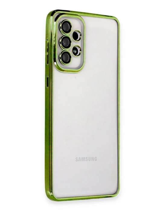 Newface Samsung Galaxy A73 5G Kılıf Razer Lensli Silikon - Yeşil