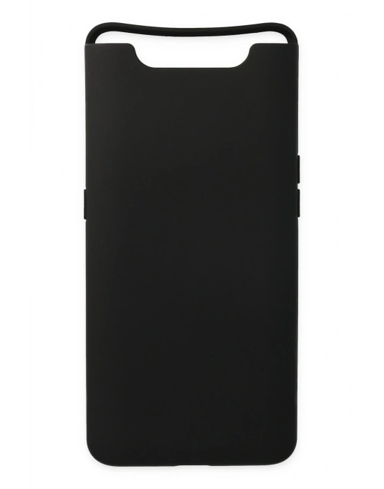 Newface Samsung Galaxy A80 Kılıf Nano içi Kadife Silikon - Siyah