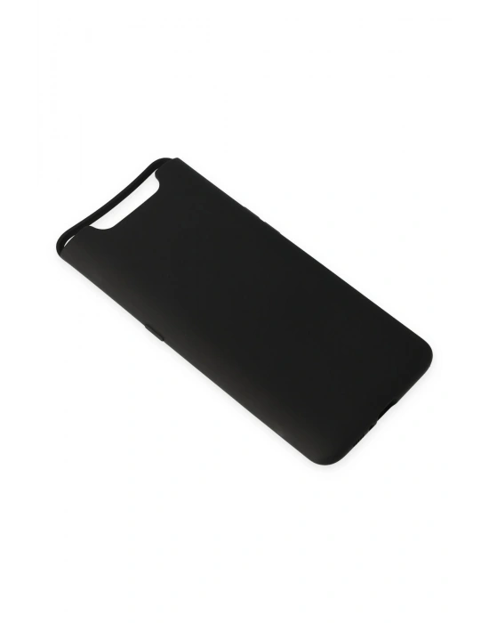 Newface Samsung Galaxy A80 Kılıf Nano içi Kadife Silikon - Siyah