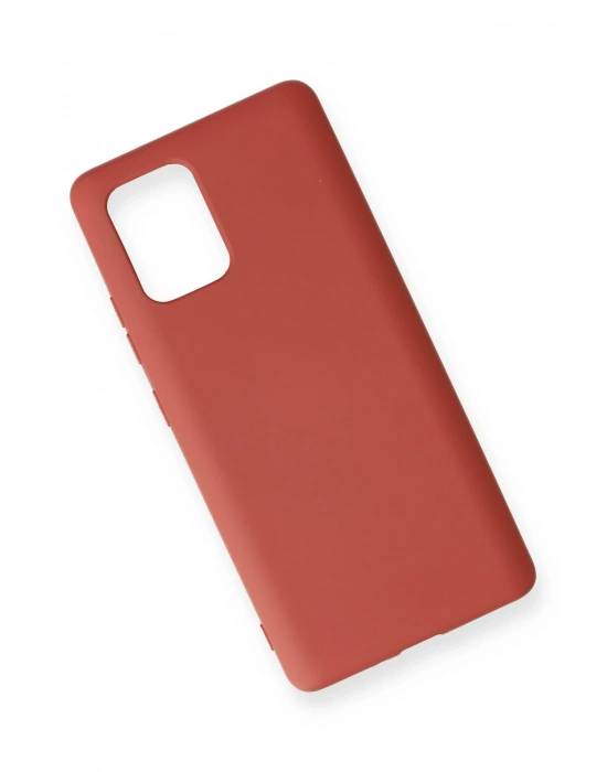 Newface Samsung Galaxy A91 / S10 Lite Kılıf Nano içi Kadife Silikon - Kiremit