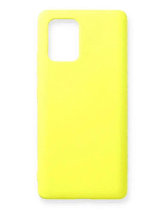 Newface Samsung Galaxy A91 / S10 Lite Kılıf Nano içi Kadife Silikon - Sarı