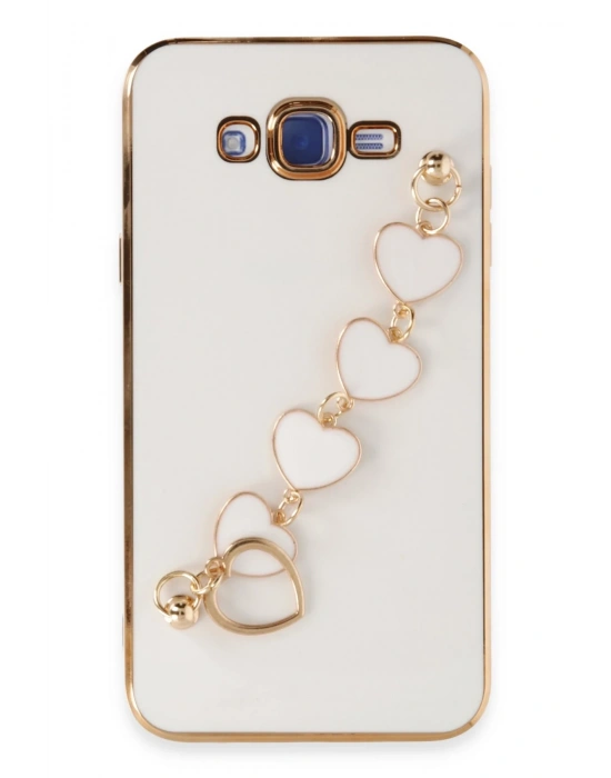 Newface Samsung Galaxy J7 Kılıf Esila Silikon - Beyaz