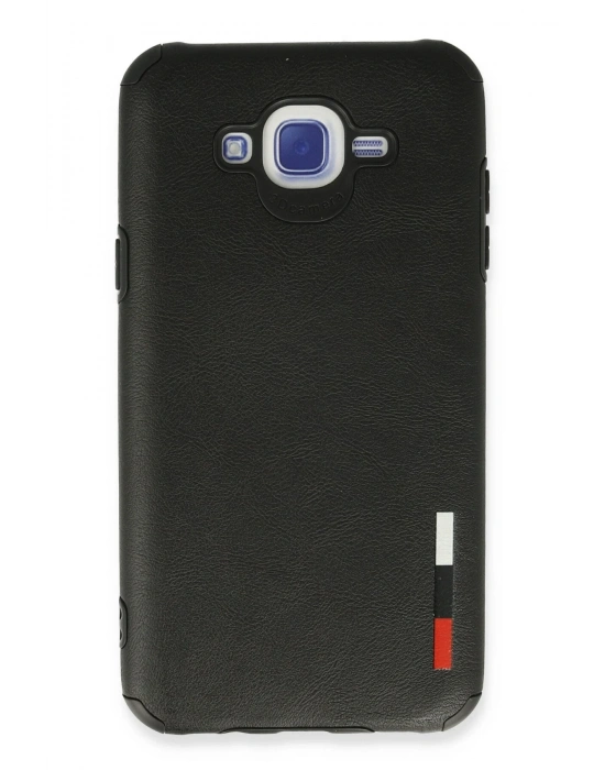Newface Samsung Galaxy J7 Kılıf Loop Deri Silikon - Siyah