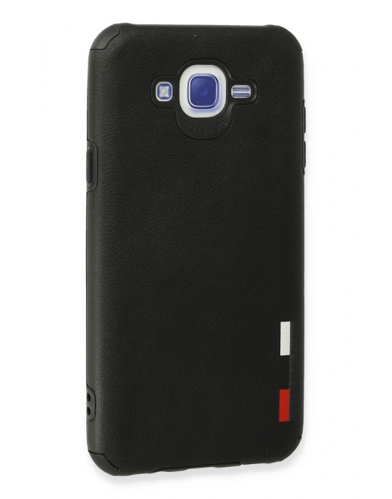 Newface Samsung Galaxy J7 Kılıf Loop Deri Silikon - Siyah