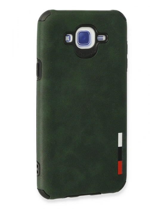 Newface Samsung Galaxy J7 Kılıf Loop Deri Silikon - Yeşil