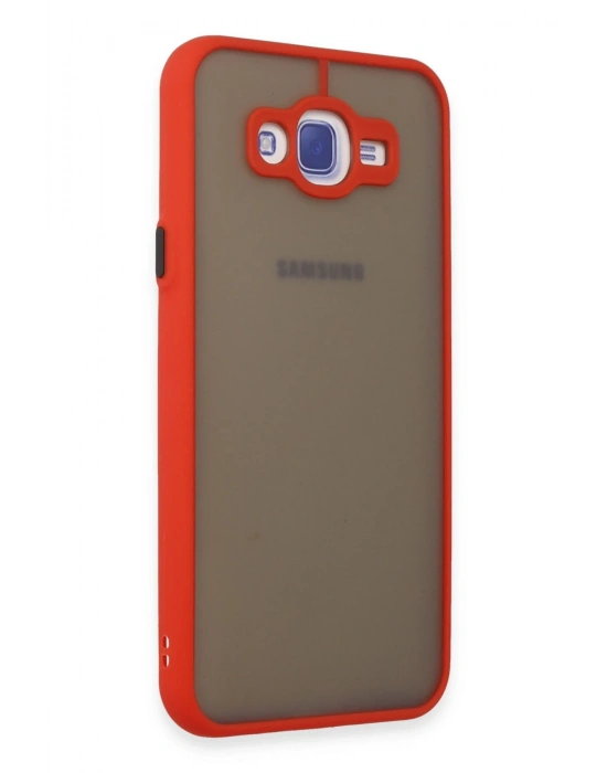 Newface Samsung Galaxy J7 Kılıf Montreal Silikon Kapak - Kırmızı