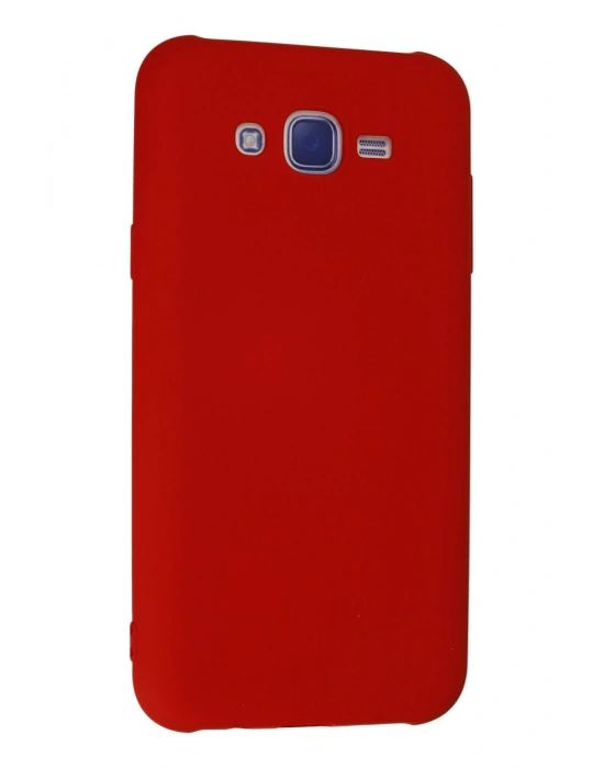 Newface Samsung Galaxy J7 Kılıf Nano içi Kadife Silikon - Kırmızı
