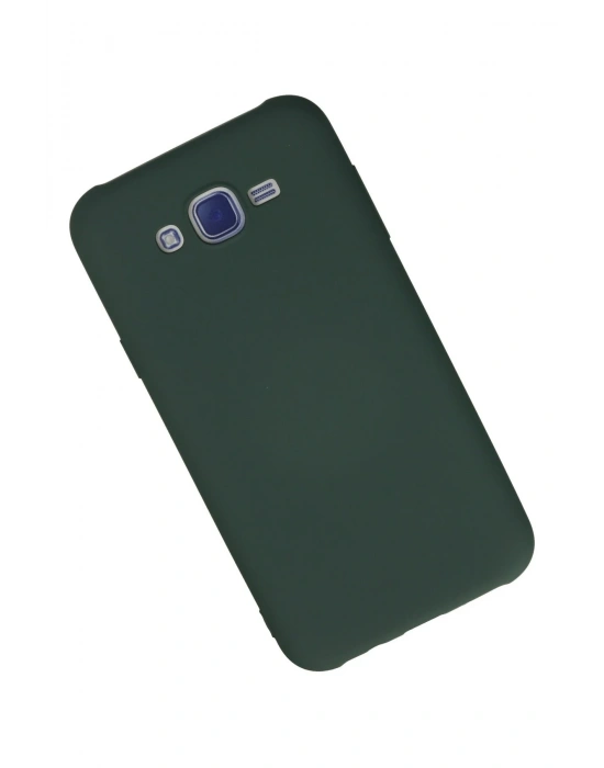 Newface Samsung Galaxy J7 Kılıf Nano içi Kadife Silikon - Koyu Yeşil