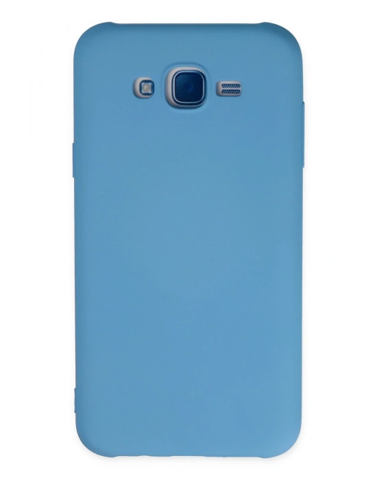 Newface Samsung Galaxy J7 Kılıf Nano içi Kadife Silikon - Mavi