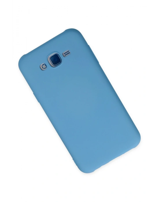 Newface Samsung Galaxy J7 Kılıf Nano içi Kadife Silikon - Mavi