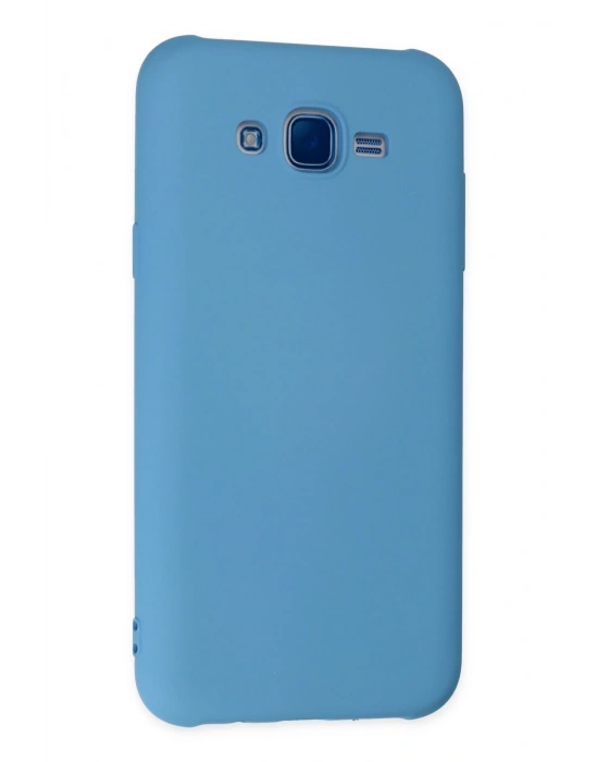 Newface Samsung Galaxy J7 Kılıf Nano içi Kadife Silikon - Mavi