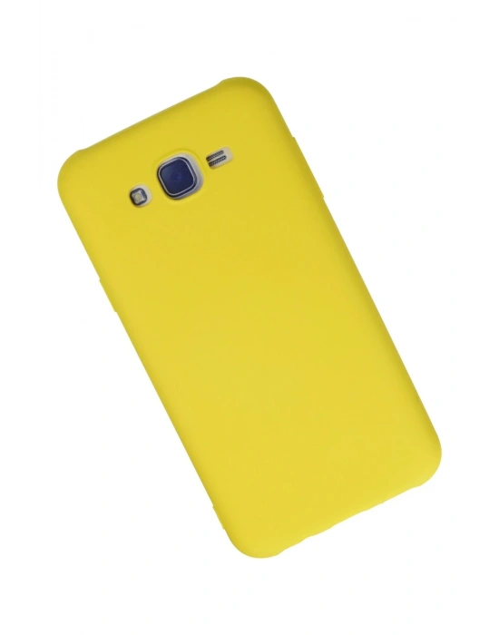 Newface Samsung Galaxy J7 Kılıf Nano içi Kadife Silikon - Sarı