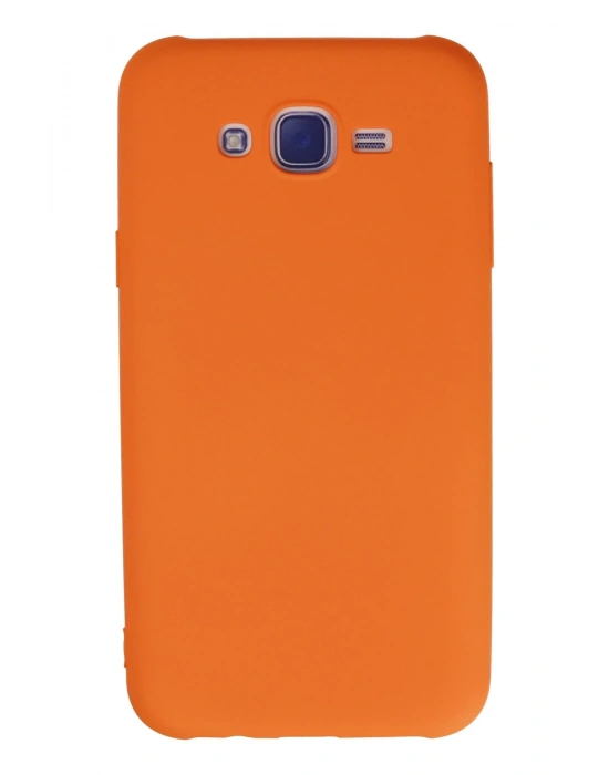 Newface Samsung Galaxy J7 Kılıf Nano içi Kadife Silikon - Turuncu