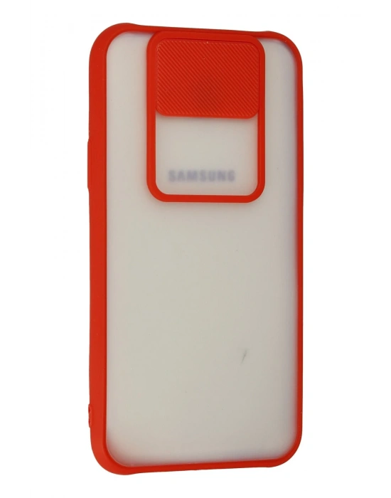 Newface Samsung Galaxy J7 Kılıf Palm Buzlu Kamera Sürgülü Silikon - Kırmızı