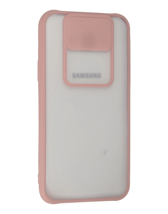 Newface Samsung Galaxy J7 Kılıf Palm Buzlu Kamera Sürgülü Silikon - Pembe