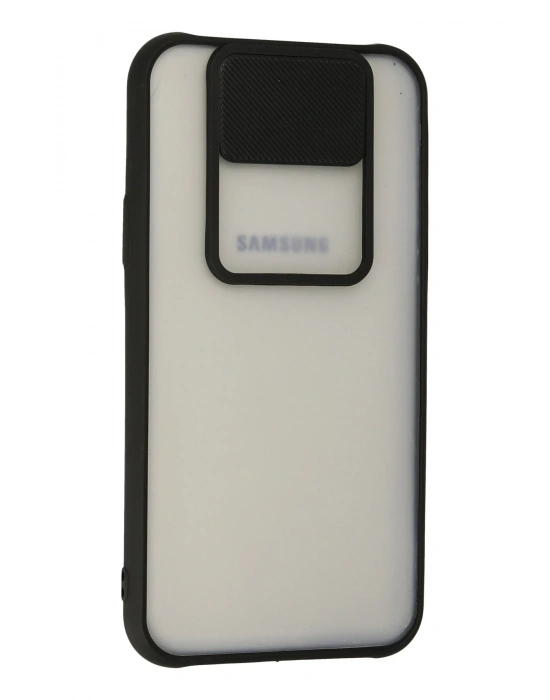 Newface Samsung Galaxy J7 Kılıf Palm Buzlu Kamera Sürgülü Silikon - Siyah