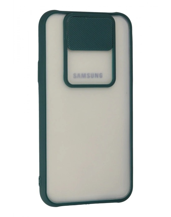 Newface Samsung Galaxy J7 Kılıf Palm Buzlu Kamera Sürgülü Silikon - Yeşil