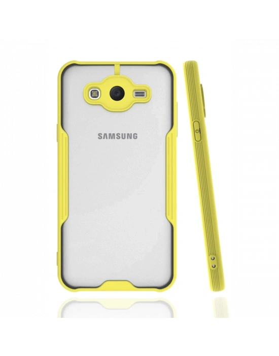Newface Samsung Galaxy J7 Kılıf Platin Silikon - Sarı