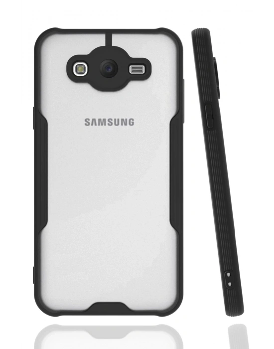 Newface Samsung Galaxy J7 Kılıf Platin Silikon - Siyah