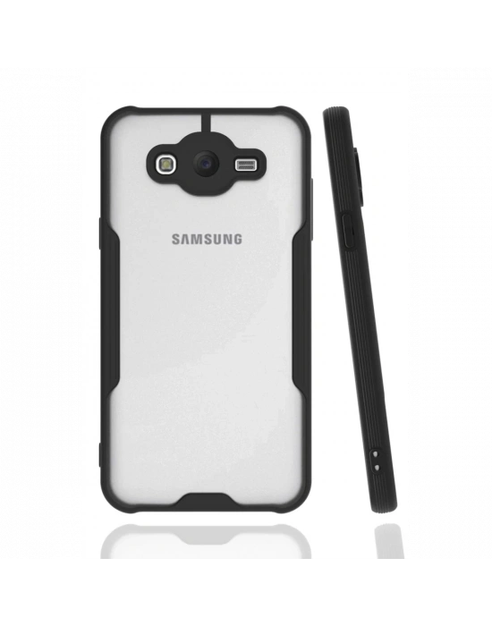 Newface Samsung Galaxy J7 Kılıf Platin Silikon - Siyah