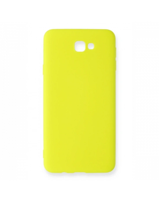 Newface Samsung Galaxy J7 Prime Kılıf Nano içi Kadife Silikon - Sarı