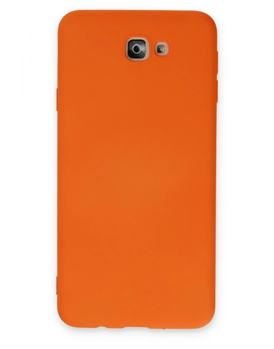 Newface Samsung Galaxy J7 Prime Kılıf Nano içi Kadife Silikon - Turuncu