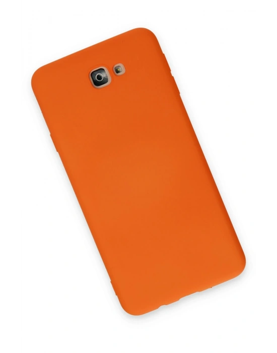 Newface Samsung Galaxy J7 Prime Kılıf Nano içi Kadife Silikon - Turuncu