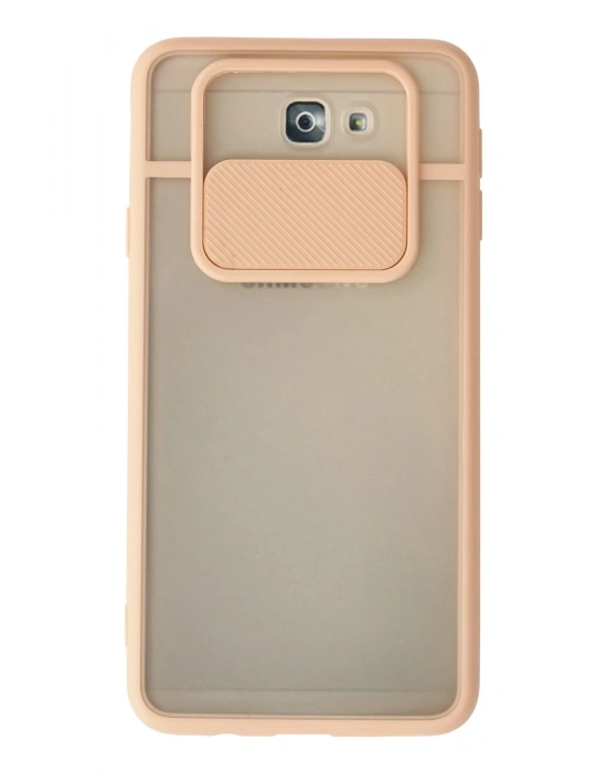 Newface Samsung Galaxy J7 Prime Kılıf Palm Buzlu Kamera Sürgülü Silikon - Pembe