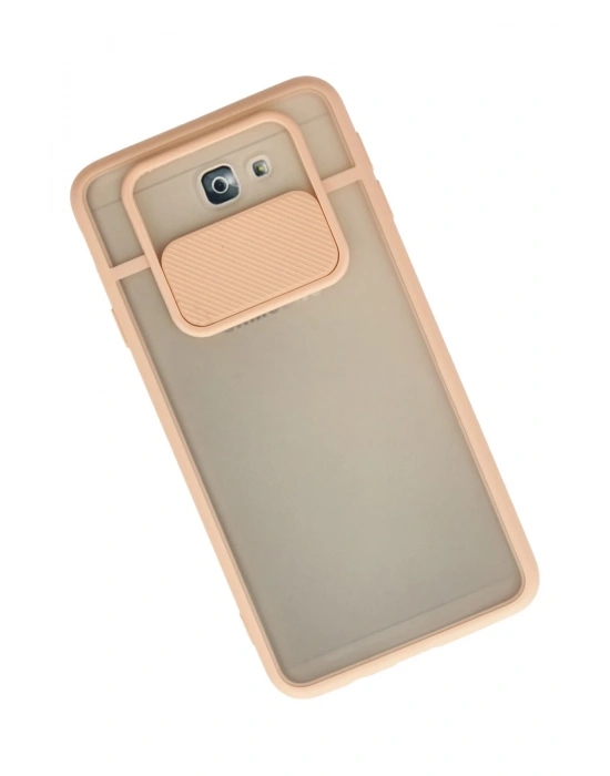 Newface Samsung Galaxy J7 Prime Kılıf Palm Buzlu Kamera Sürgülü Silikon - Pembe