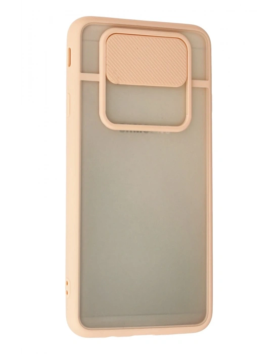 Newface Samsung Galaxy J7 Prime Kılıf Palm Buzlu Kamera Sürgülü Silikon - Pembe