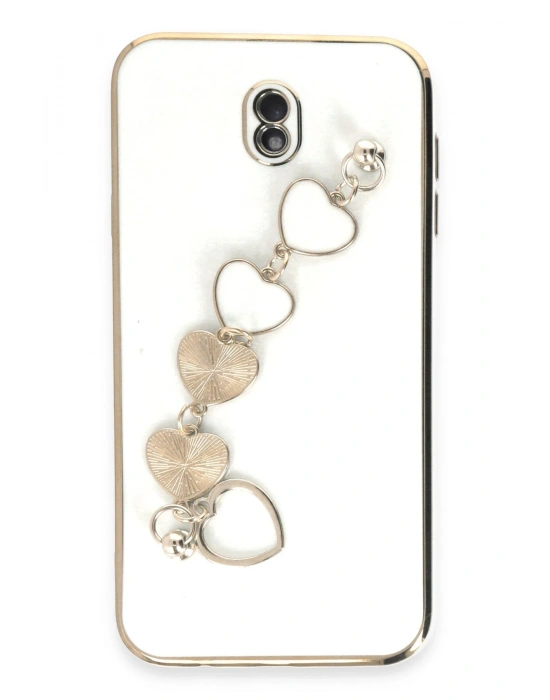 Newface Samsung Galaxy J7 Pro / J730 Kılıf Esila Silikon - Beyaz