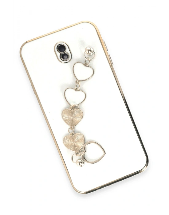 Newface Samsung Galaxy J7 Pro / J730 Kılıf Esila Silikon - Beyaz