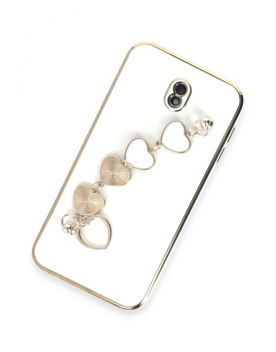 Newface Samsung Galaxy J7 Pro / J730 Kılıf Esila Silikon - Beyaz