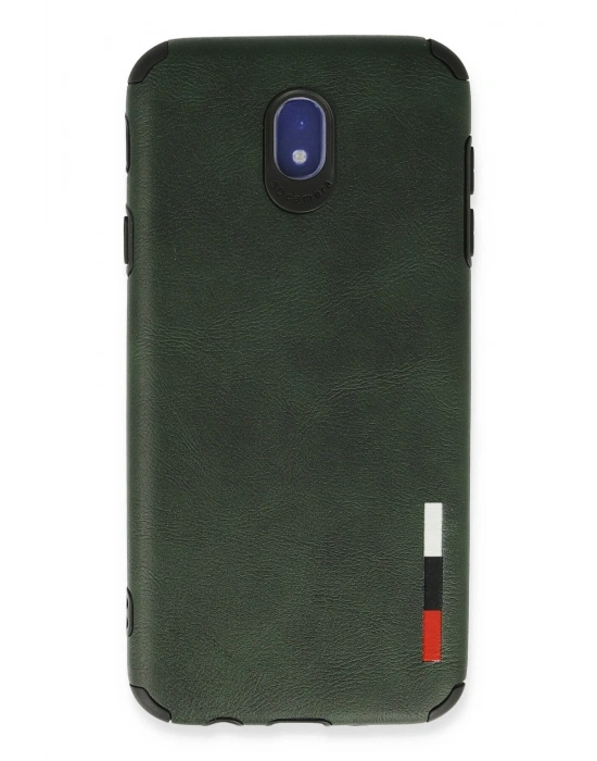 Newface Samsung Galaxy J7 Pro / J730 Kılıf Loop Deri Silikon - Yeşil