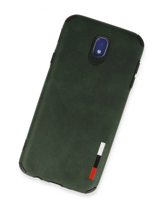 Newface Samsung Galaxy J7 Pro / J730 Kılıf Loop Deri Silikon - Yeşil