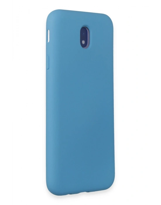 Newface Samsung Galaxy J7 Pro / J730 Kılıf Nano içi Kadife Silikon - Mavi