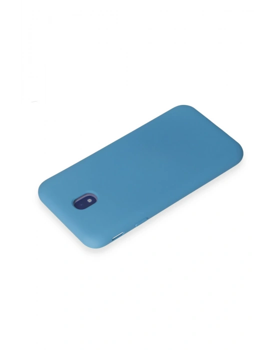 Newface Samsung Galaxy J7 Pro / J730 Kılıf Nano içi Kadife Silikon - Mavi