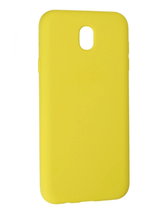 Newface Samsung Galaxy J7 Pro / J730 Kılıf Nano içi Kadife Silikon - Sarı