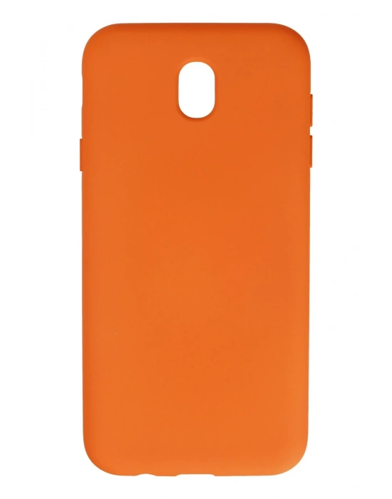 Newface Samsung Galaxy J7 Pro / J730 Kılıf Nano içi Kadife Silikon - Turuncu