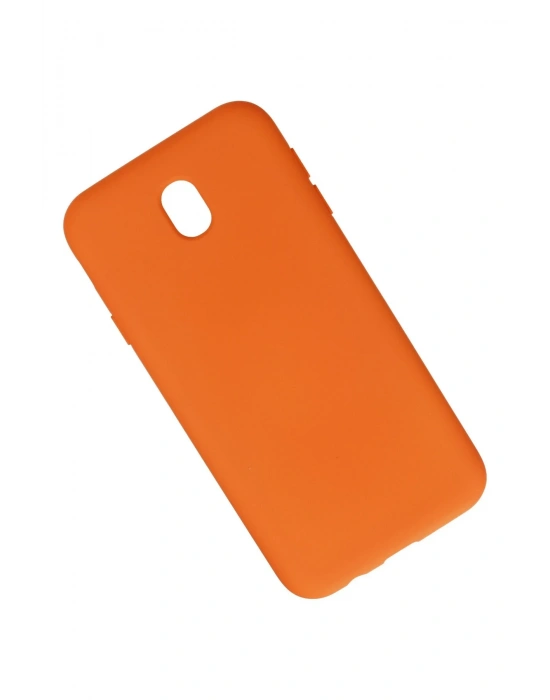 Newface Samsung Galaxy J7 Pro / J730 Kılıf Nano içi Kadife Silikon - Turuncu