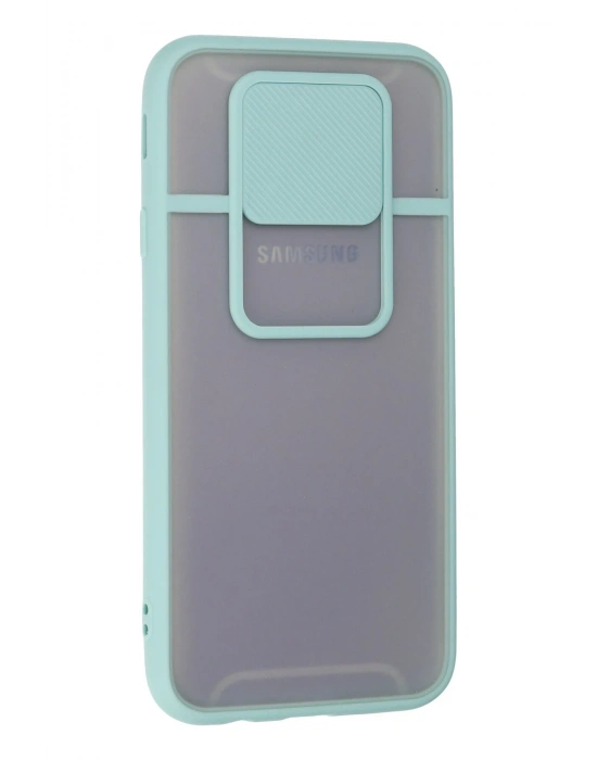 Newface Samsung Galaxy J7 Pro / J730 Kılıf Palm Buzlu Kamera Sürgülü Silikon - Turkuaz