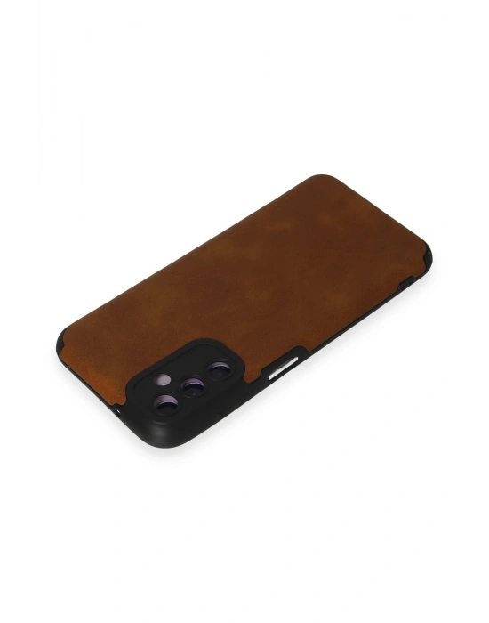 Newface Samsung Galaxy M14 5G Kılıf Loop Deri Silikon - Kahverengi