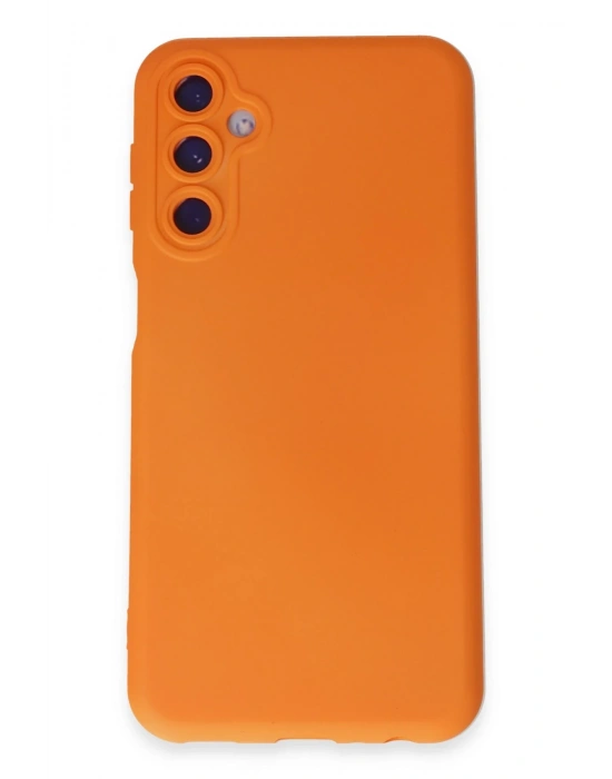 Newface Samsung Galaxy M14 5G Kılıf Nano içi Kadife Silikon - Turuncu