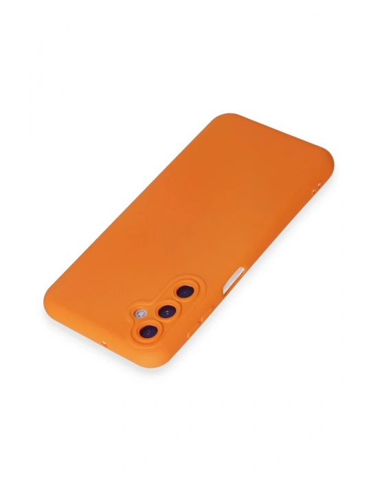 Newface Samsung Galaxy M14 5G Kılıf Nano içi Kadife Silikon - Turuncu