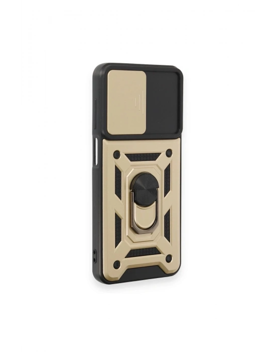 Newface Samsung Galaxy M14 5G Kılıf Pars Lens Yüzüklü Silikon - Gold