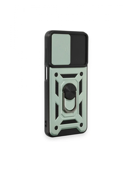 Newface Samsung Galaxy M14 5G Kılıf Pars Lens Yüzüklü Silikon - Yeşil