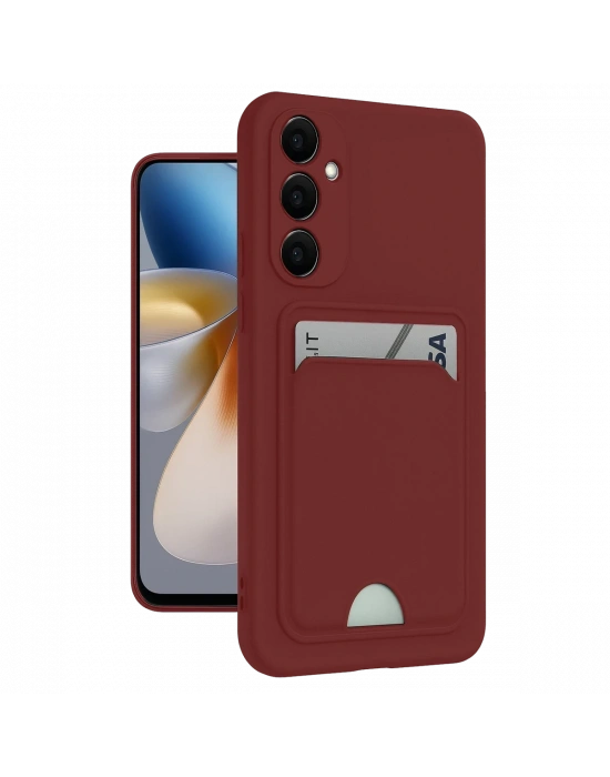 Newface Samsung Galaxy M15 Kelvin Kartvizitli Silikon - Bordo