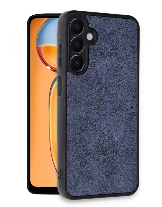 Newface Samsung Galaxy M15 Kılıf Aras Deri Kapak - Lacivert