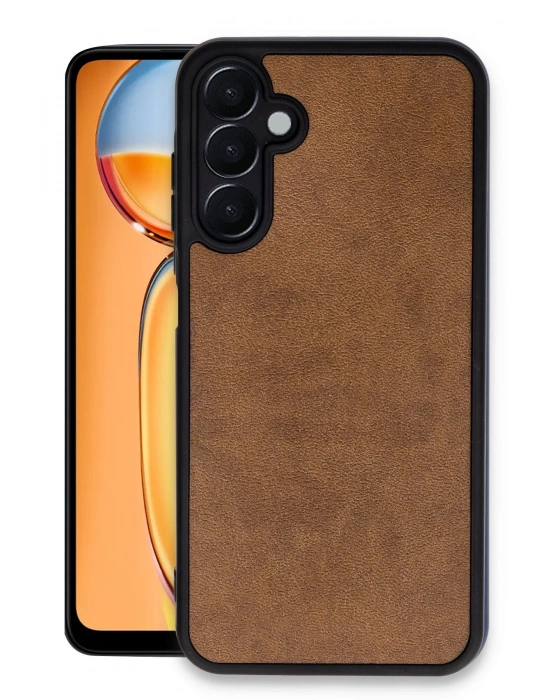 Newface Samsung Galaxy M15 Kılıf Aras Deri Kapak - Taba